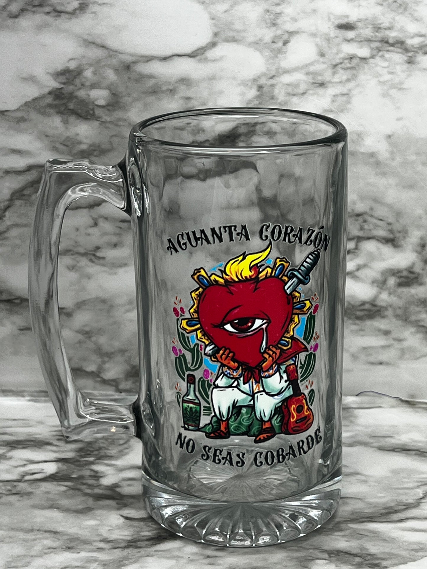 Aguanta Corazon No Sea Cobarde Beer Mug