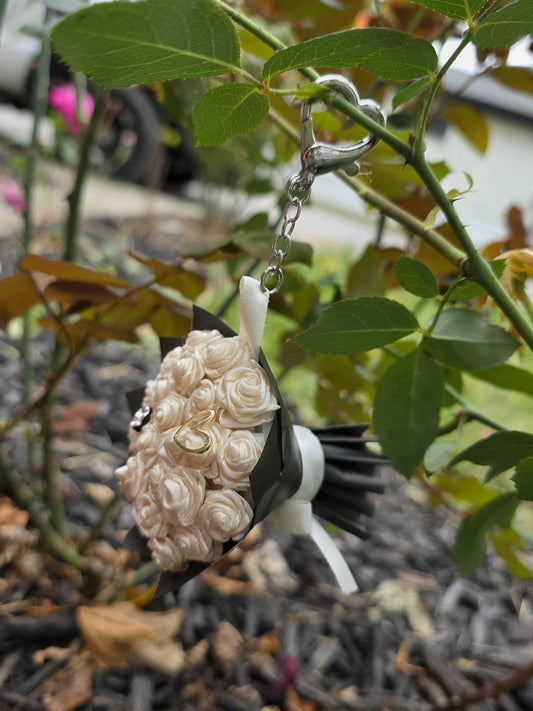 Beige Bouquet Keychain