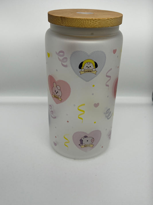 BT 21 Confetti 16oz Glass Cup