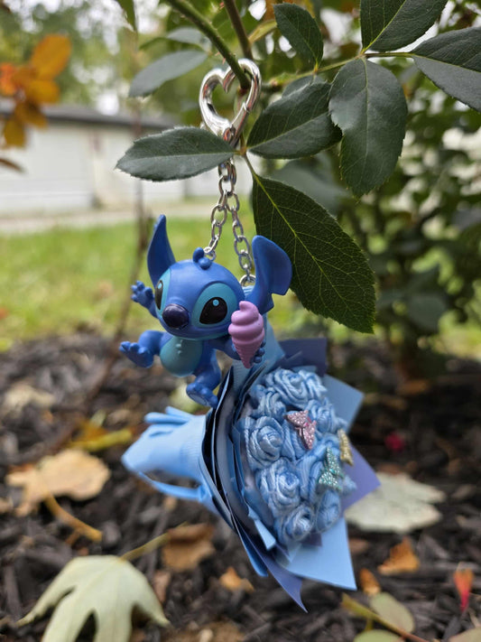 Blue Bouquet Keychain