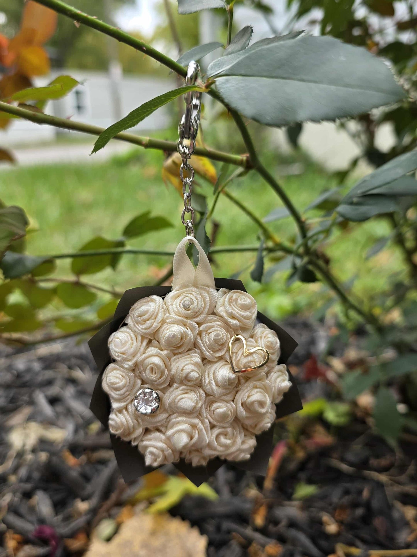 Beige Bouquet Keychain